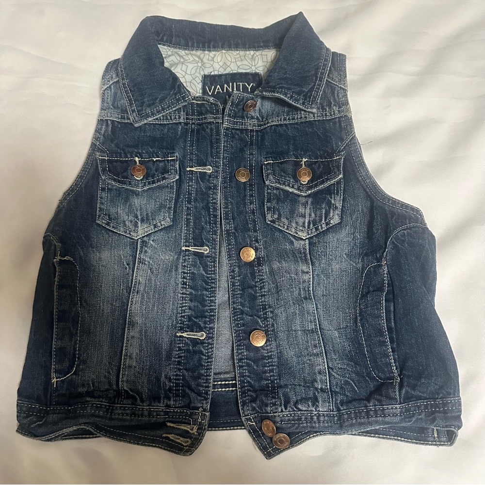 Vanity Kids Dark Blue Denim Vest